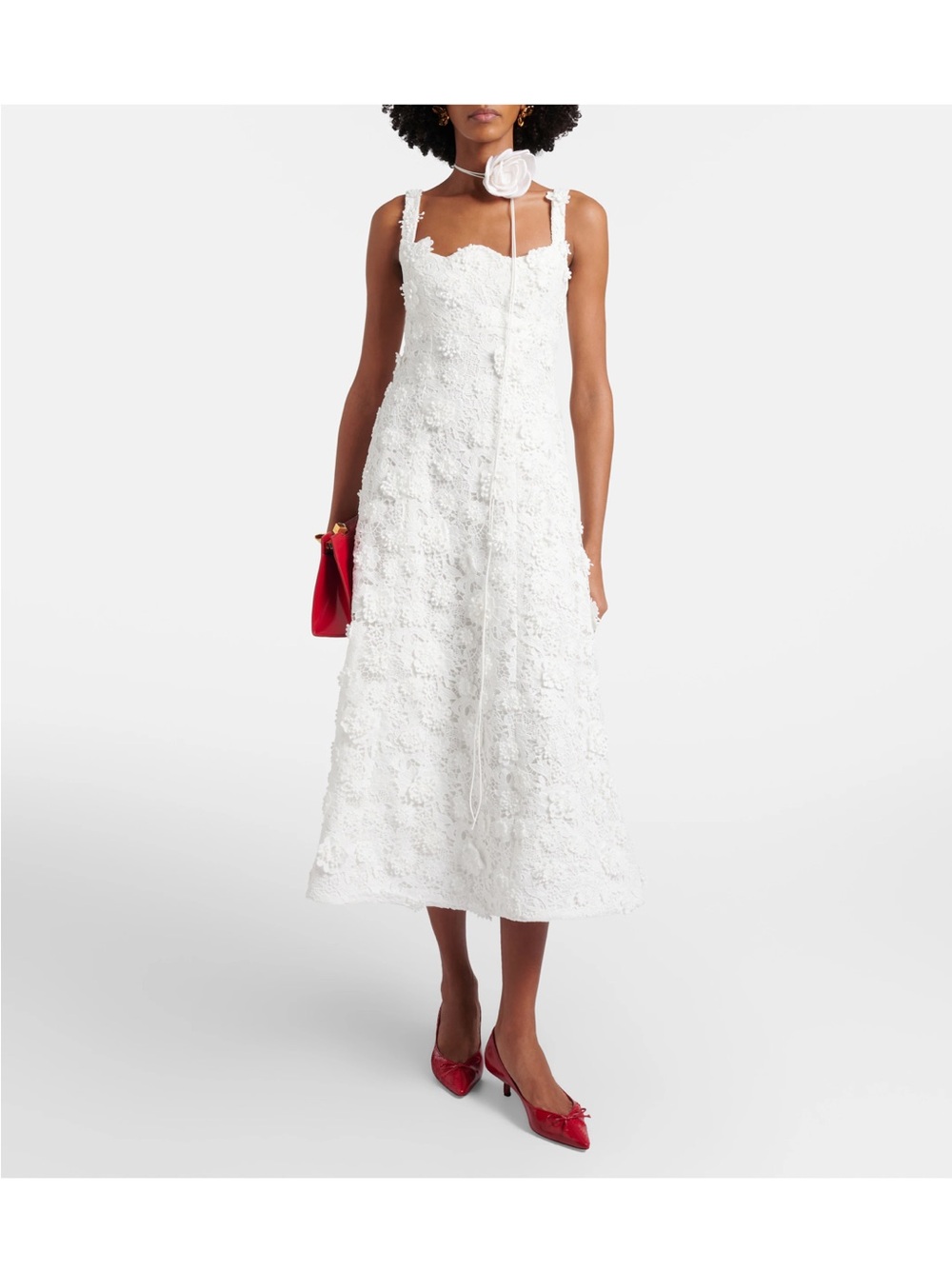 Leo Lin
Embroidered lace midi dress